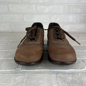 SAS Walk Easy Sneaker Shoes Womens 7.5 N Chocolate Brown Leather Comfort Lace Up thumbnail 5