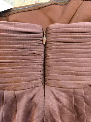 BCBGMaxAzria One-Shoulder Brown Draped Cocktail Dress thumbnail 6