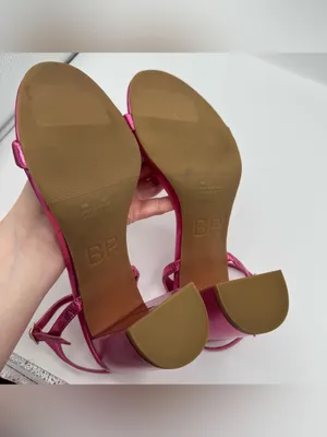 Nordstrom BP Metallic Pink Block Heel Sandals size 10 party event prom‎ gala thumbnail 5