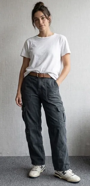 AEROPOSTALE Women's Size M Faded Slate Blue Gray Utility Cargo Pants Canvas Y2K thumbnail 1
