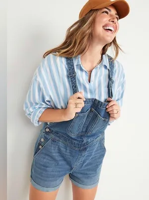 Old Navy Slouchy Straight short overalls thumbnail 1