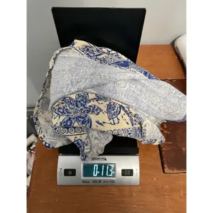 Urban Outfitters Women Midi Dress Blue White Paisley Floral Faux Wrap Small thumbnail 5