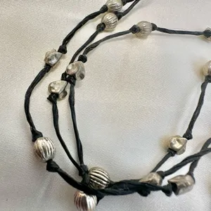 Silver tone long open heart necklace thumbnail 11