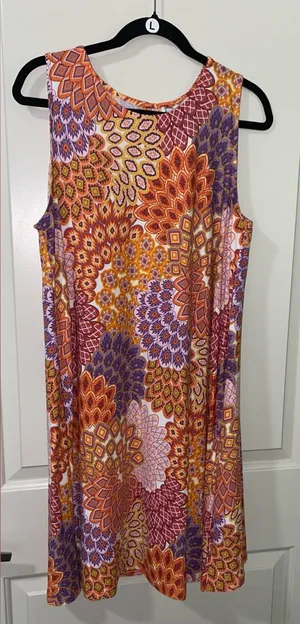 HARLOW & ROSE Colorful Sleeveless Dress Size L thumbnail 1