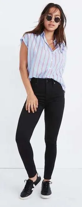 Madewell Curvy High-Rise Skinny Jeans Black Denim J1376 Womens Size‎ 32 thumbnail 1