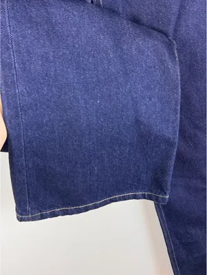 Zara High Rise Wide Leg Jeans Dark Indigo Blue 100% Cotton Size US 6 EU 38 thumbnail 9