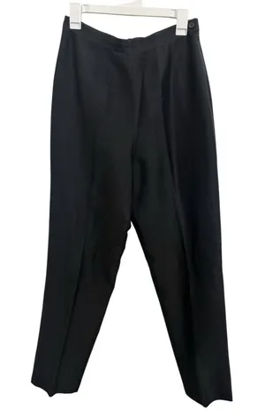 100% Silk Black Trouser Pants Size 10 Contemporary Minimalist Quiet Luxury thumbnail 1