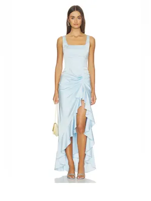 More To Come Phoebe Ruffle Maxi Dress in Baby Blue thumbnail 2