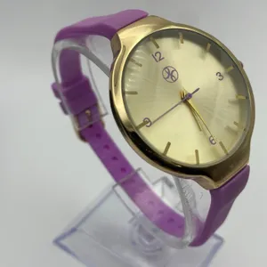 Fortune NYC Gold Tone Stainless Steel with Lavender Strap Women's Watch Working thumbnail 3