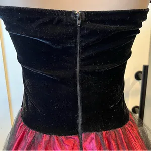 Spirit Halloween adult womens L costume sequin mesh maxi dress black & red gown thumbnail 8
