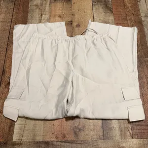 Abercrombie & Fitch Womens Khaki Baggy Cargo Pull On Pants Sz L Streetwear Baggy thumbnail 5