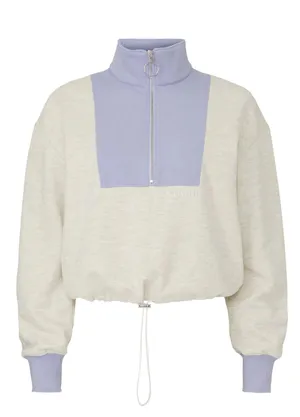 Alys colorblock cotton-blend half-zip sweatshirt sweater size S small thumbnail 5