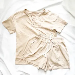 Two Piece Short Sleeve Set Tan thumbnail 2