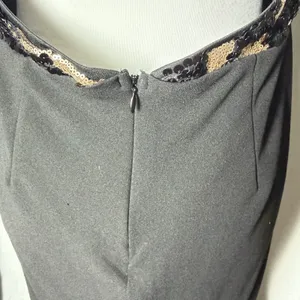 Lulus Gilded Glory Gold and Black Sequin Open Back Maxi Gown Women's size XL thumbnail 7