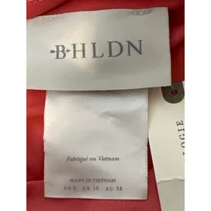 Anthropologie BHLDN Coral Dylan One Shoulder Satin Side Slit Gown Size 6 NWT‎ thumbnail 5
