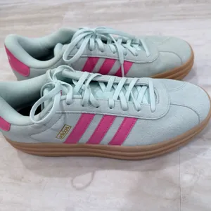 Adidas VL Court 3.0 Platform Sneakers Almost Blue Pink Gum ID6281 Womens 11 thumbnail 4