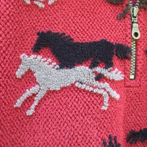 Vintage Tsunami Southwestern Equestrian Fleece Pullover Sweatshirt thumbnail 4