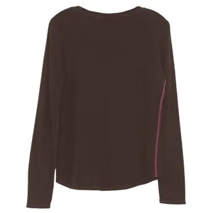Vintage Lucky Brand Top Y2K Embroidered Boho Hippie Festival Thermal Brown Large thumbnail 2
