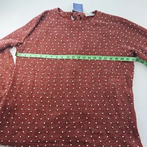 ADIBOSY NWT Polka Dot Textured Tie Back Sweater Long Sleeve‎ Knit Top Size L thumbnail 6
