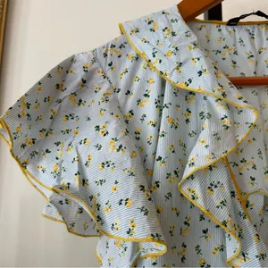 Tara Jarmon Ditsy Floral Stripe Wrap Dress Ruffle Mini Short Size 36 US 2-4‎ thumbnail 3
