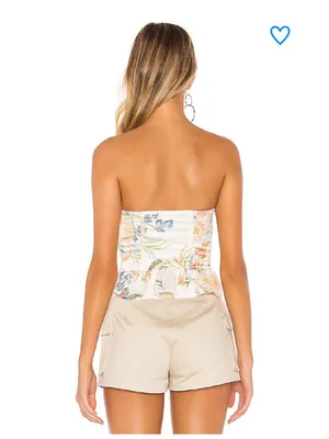 Lolita Bustier Peplum Top in White Floral SUPERDOWN S thumbnail 2