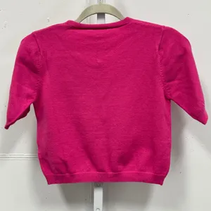 NWT FORE Pink Short Sleeve Asymmetrical Faux‎ Button Front Sweater T12708 Small thumbnail 2
