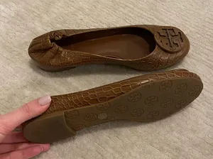 Brown Crocodile Print  Ballet Flats thumbnail 3