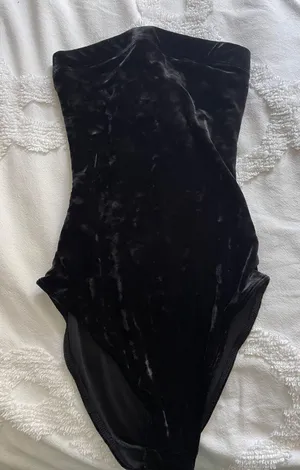 Urban Outfitters Black Velvet Bodysuit thumbnail 1
