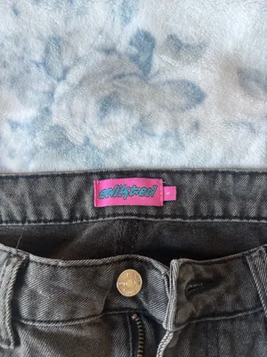 Edikted Black/Grey Jeans Low-Rise, Baggy thumbnail 2