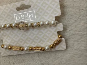 Gold & Pearl Beaded Bracelet Set thumbnail 4