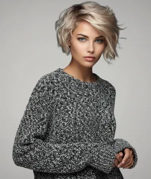 Rag & Bone Black & Gray Textured Merino Wool Blend Sweater Size Small thumbnail 1