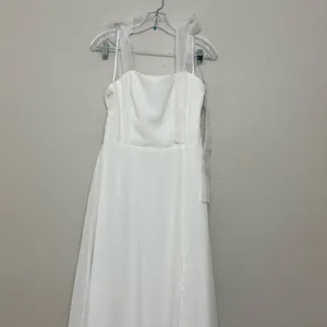 NEW Lulus Radiant Romance White Tie-Strap Maxi Dress Sz Large Wedding Bridal thumbnail 7