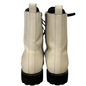 Thursday Boot Company Leather Combat Boots in Ecru‎ White Sz 10 Chunky Lug Sole thumbnail 3
