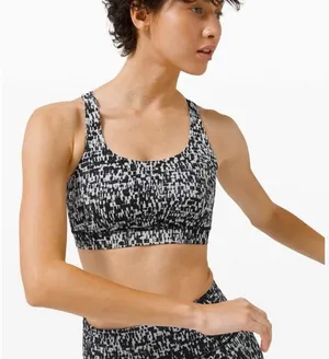 LULULEMON Energy Bra‎ In Urban Block Ice Grey Black Size 8 thumbnail 1