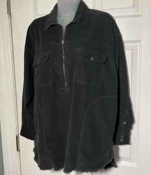 NWT Brown Corduroy Pullover 1/4 Zip Long Sleeve Top Shirt Casual XS thumbnail 2