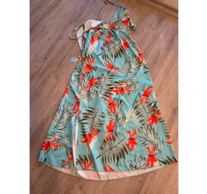 SHEIN Size XS Women's Tropical Print Halter Maxi Dress - Excellent Condition thumbnail 4
