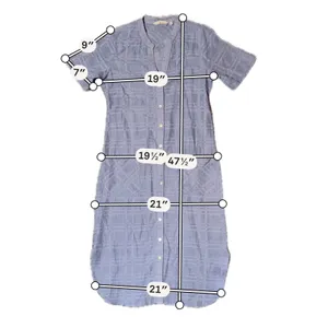 Soft Surroundings Midi Shirt Dress Women S Blue Cotton Linen Good Missing Belt thumbnail 8
