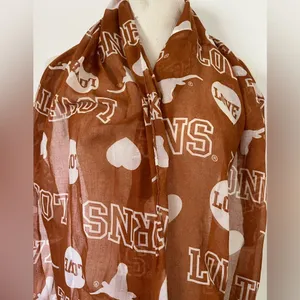 UT Austin Texas Sheer Infinity Scarf One Size Burnt Orange Longhorns Love thumbnail 1