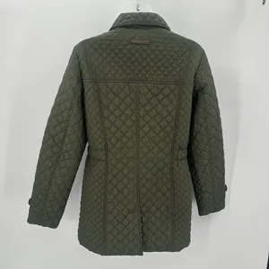 Lands End Quilted Jacket Women’s S TALL 6-8 Green Buttons thumbnail 3