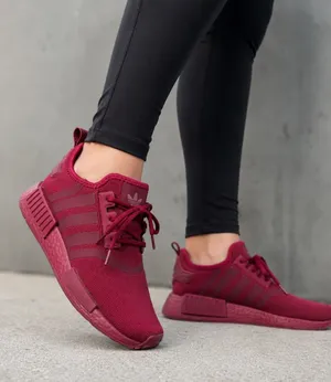Adidas NMD_R1 Women’s 7.5 Burgundy Boost Knit Sneakers Running Shoes Casual thumbnail 1