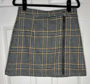 ABERCROMBIE‎ & FITCH Herringbone Tweed Zipper Front Mni Skirt Size Small thumbnail 1