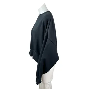 Nike Women's Black Swoosh Logo Long Sleeve Crew Neck Cropped Sweatshirt Top M thumbnail 2