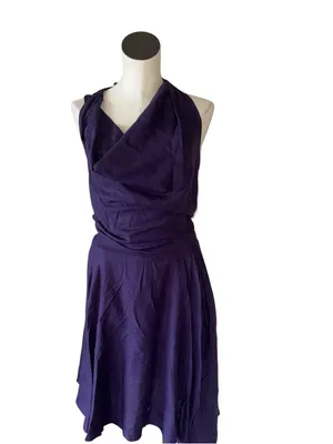 NWOT Free People Jayna midi dress halter Free-est Linen blend Dusty Plum M thumbnail 9