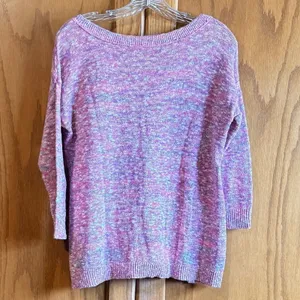 American Eagle Sweater Womens Small Pink Marled Knit Metallic Shimmer‎ Excellent thumbnail 5