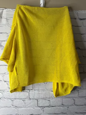 Free People Sunny Yellow Open-Front Knit Cardigan size small thumbnail 10