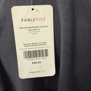 Fabletics Geri Long Wrap Cardigan Size Large NEW Cozy Soft Fleece Attached Scarf thumbnail 5