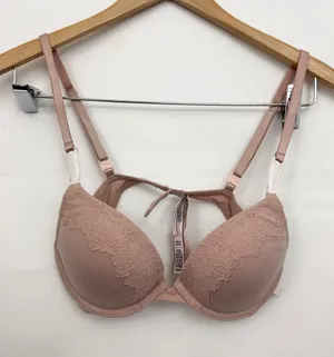 Victoria’s Secret Lace Push-Up Bra Dusty Blush Pink 32B thumbnail 1