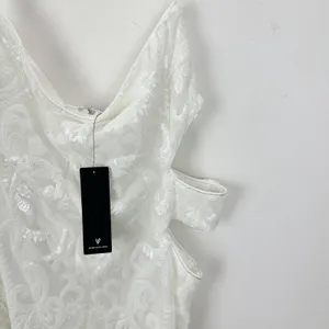 Lulus Want To Wow White Sequin Cutout One-Shoulder Bodycon Mini Dress XL NWT thumbnail 12