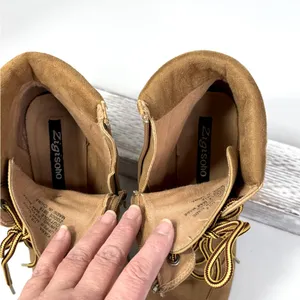 ZIGI SOHO Women's Kiana Lace-Up Chunky Heel Lumberjack Ankle Boots Tan-8 thumbnail 5
