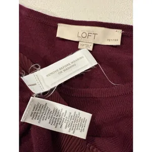 Loft Sweater Women XS Petite Maroon Stretch Romantic Work Preppy Travel Minimal thumbnail 3
